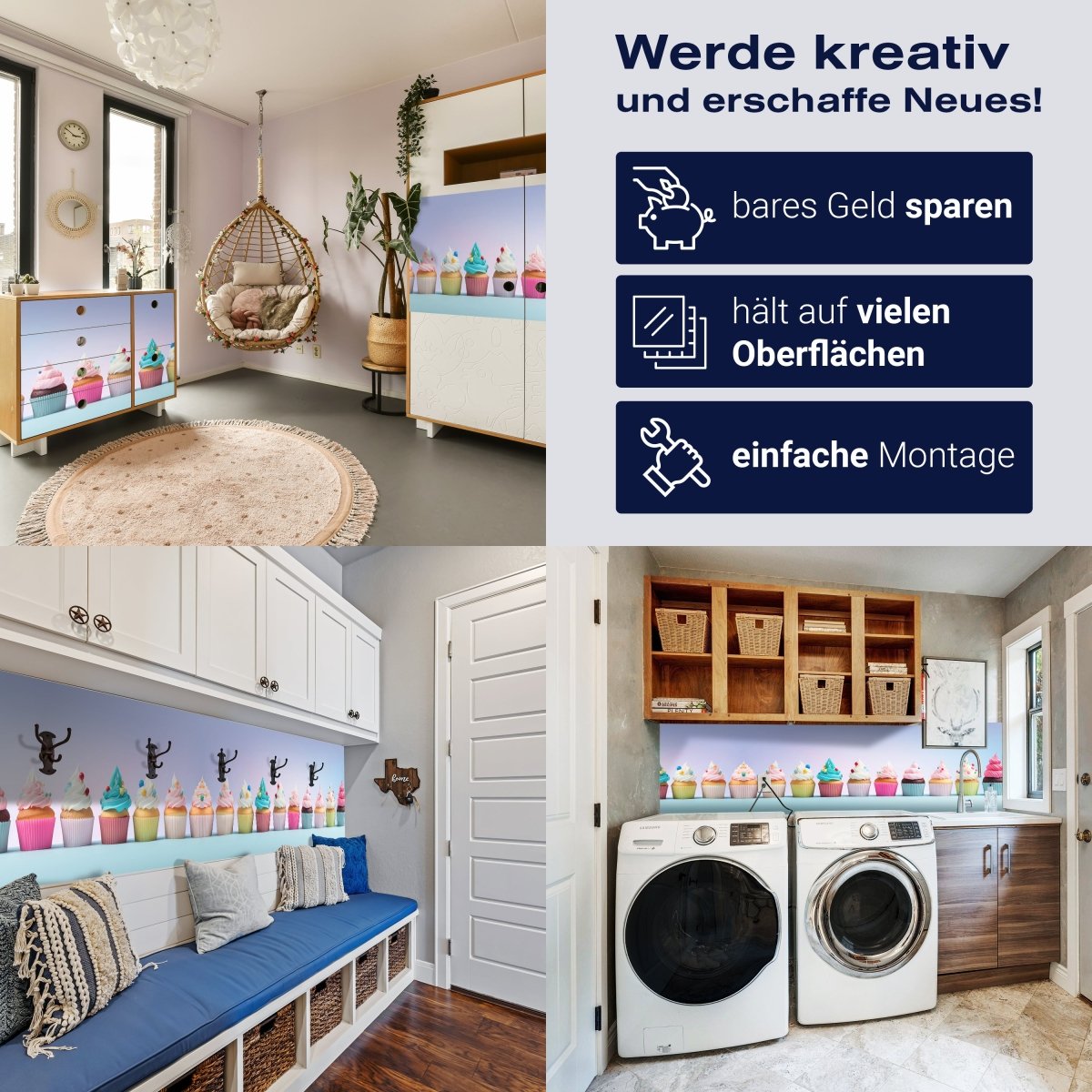 Panorama-Fototapete bunte Cupcakes M0095 - Bild 7 Panorama-Fototapete bunte Cupcakes M0095 - Bild 7