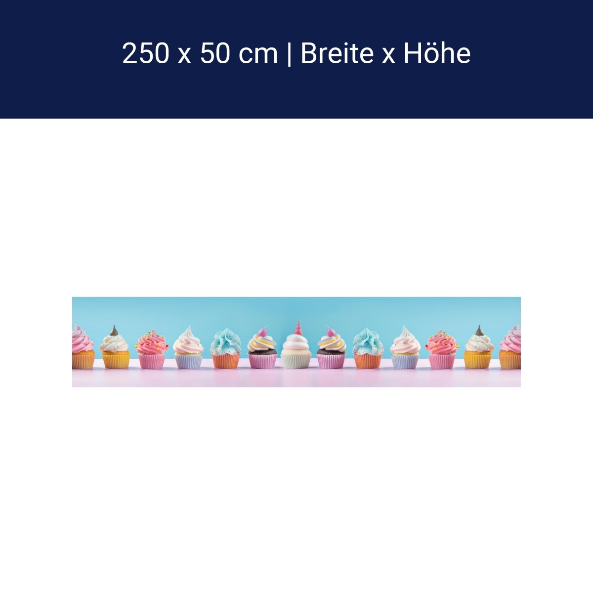 Panorama-Fototapete bunte Cupcakes M0096 Panorama-Fototapete bunte Cupcakes M0096