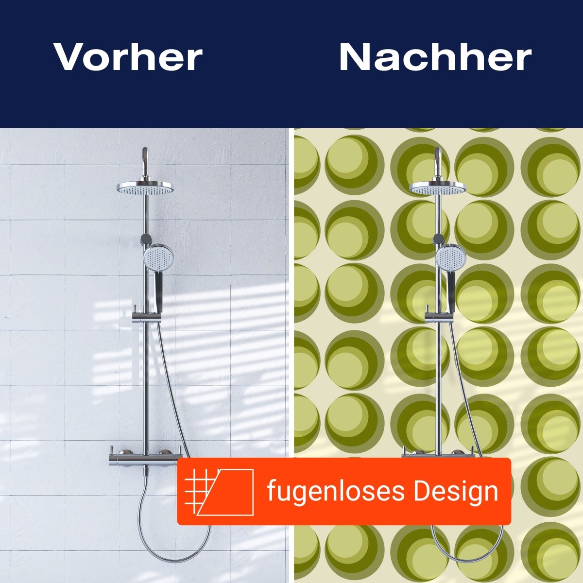 Duschwand Retrokreise Grün M0097 entdecken - Bild 9 Duschwand Retrokreise Grün M0097 entdecken - Bild 9