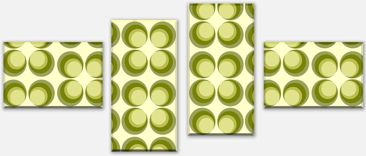Leinwandbild Mehrteiler Retrokreise Grün M0097 Leinwandbild Mehrteiler Retrokreise Grün M0097