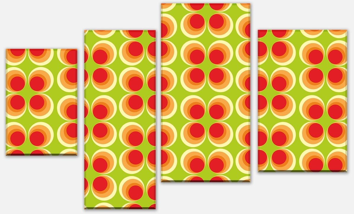 Leinwandbild Mehrteiler Retrokreise Orange Muster M0098 Leinwandbild Mehrteiler Retrokreise Orange Muster M0098