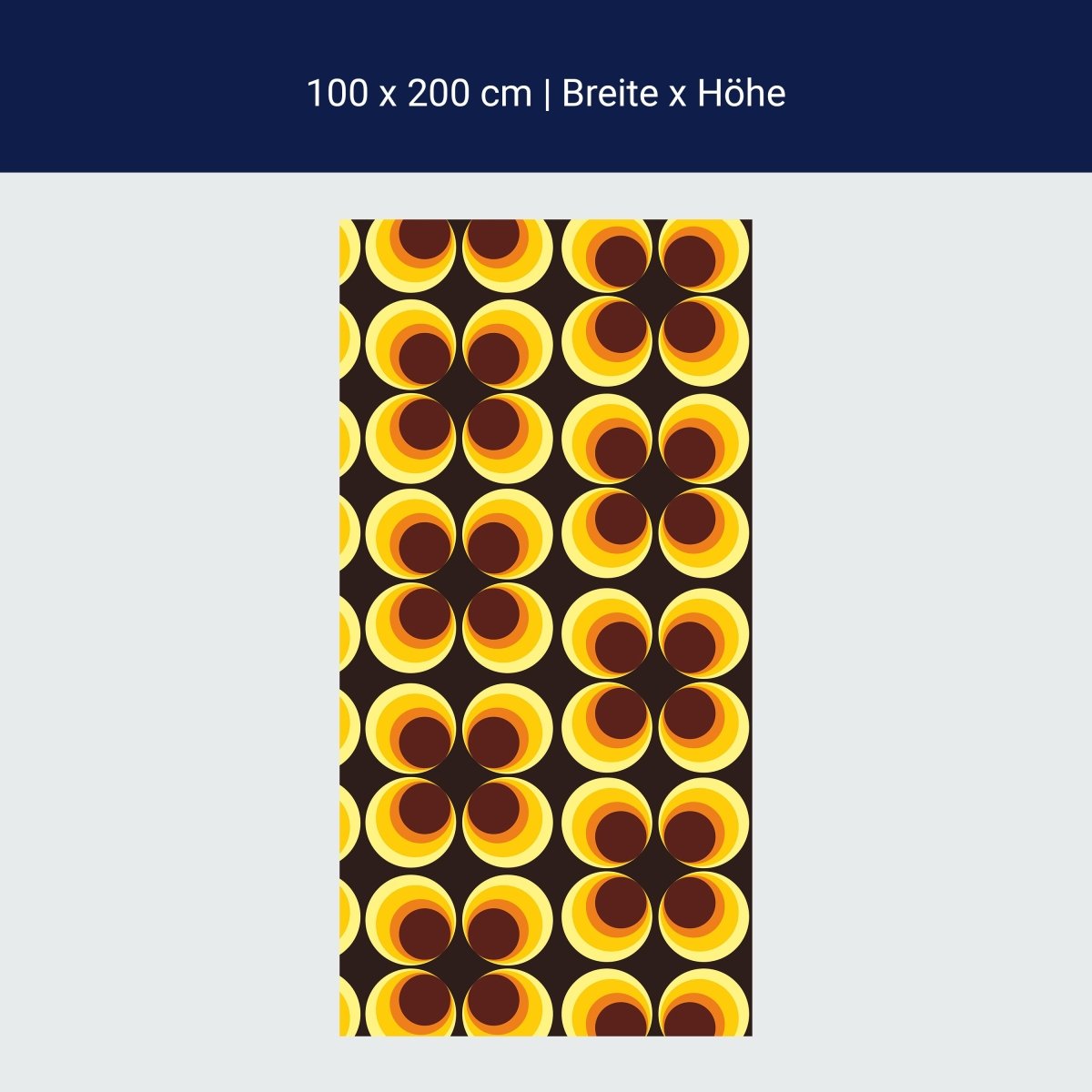 Duschwand Retrokreise Braun Muster M0100 Duschwand Retrokreise Braun Muster M0100