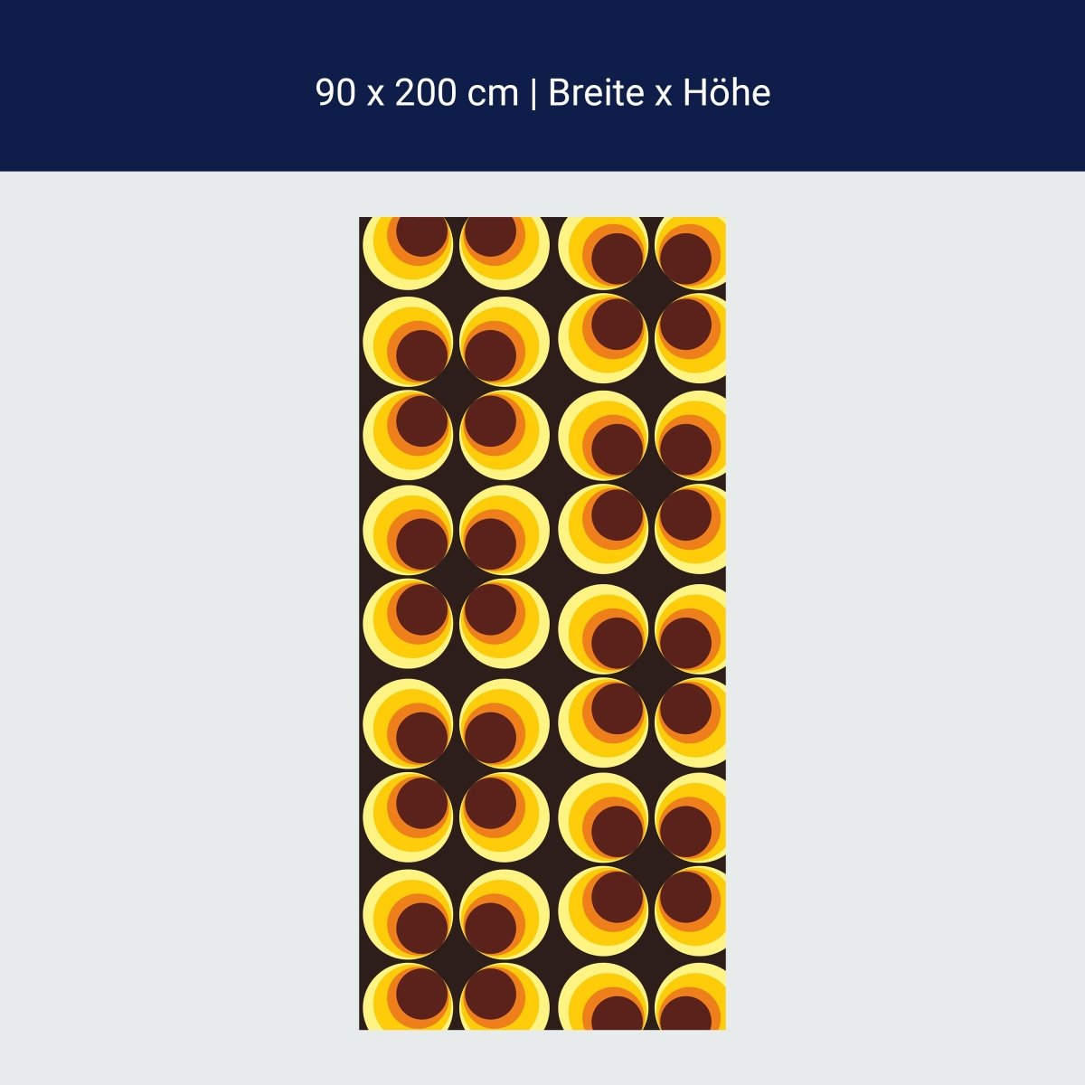 Duschwand Retrokreise Braun Muster M0100 Duschwand Retrokreise Braun Muster M0100