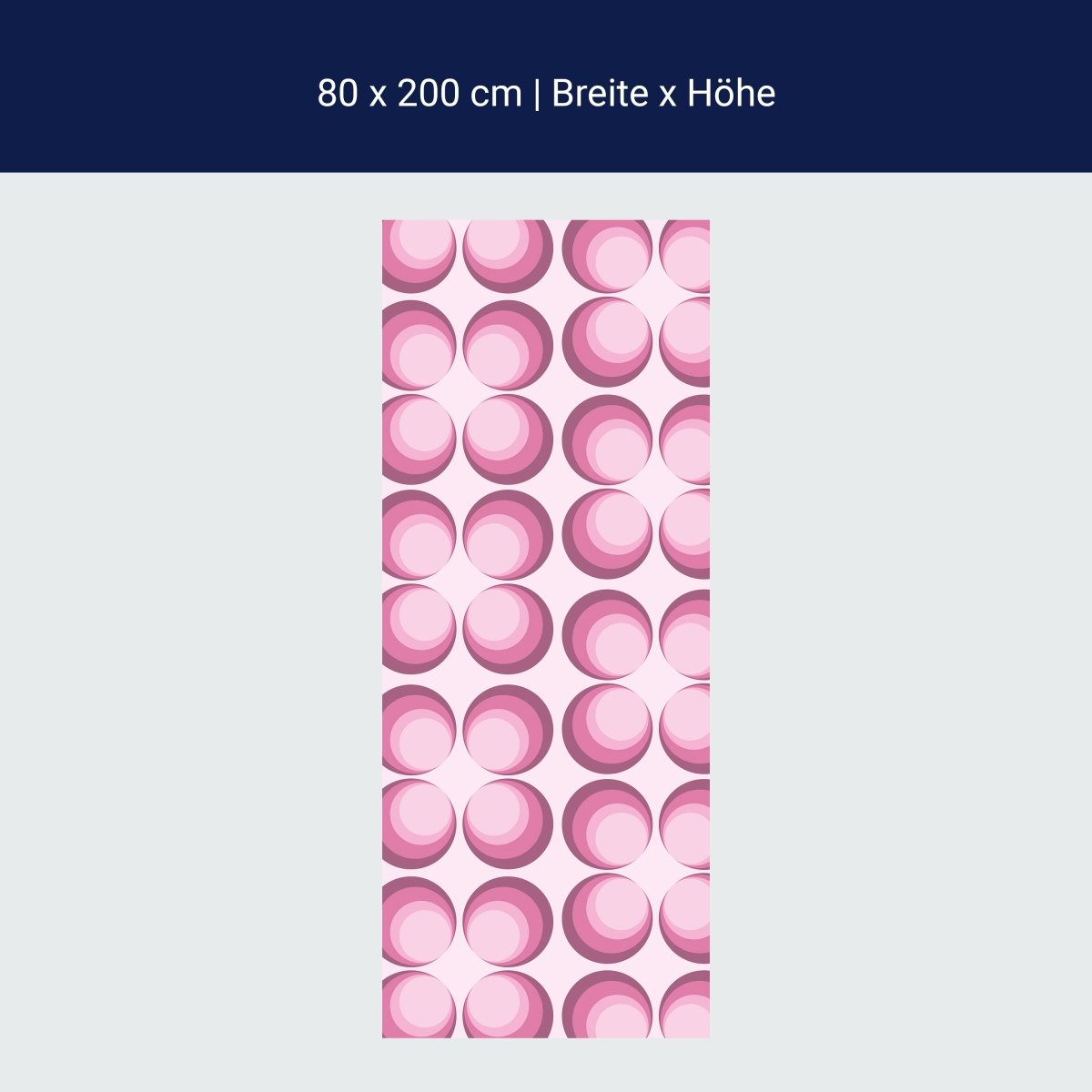 Duschwand Retrokreise Rosa Muster M0101 Duschwand Retrokreise Rosa Muster M0101