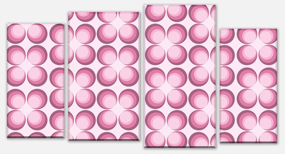 Leinwandbild Mehrteiler Retrokreise Rosa Muster M0101 Leinwandbild Mehrteiler Retrokreise Rosa Muster M0101