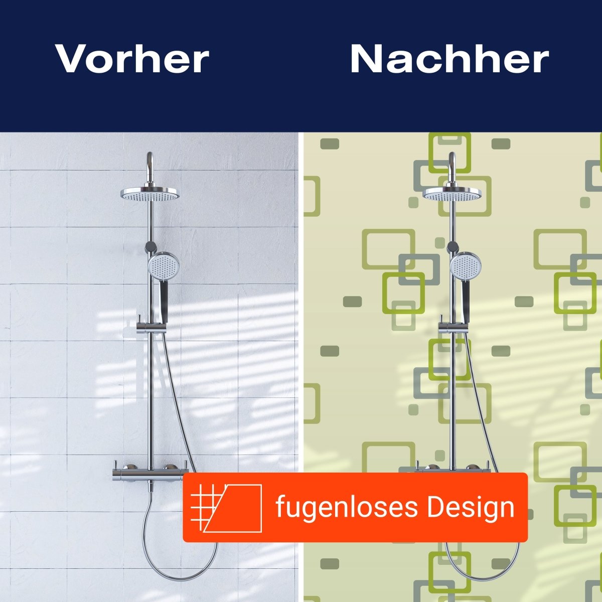 Duschwand Retrokästchen Grün Muster M0102 entdecken - Bild 9 Duschwand Retrokästchen Grün Muster M0102 entdecken - Bild 9