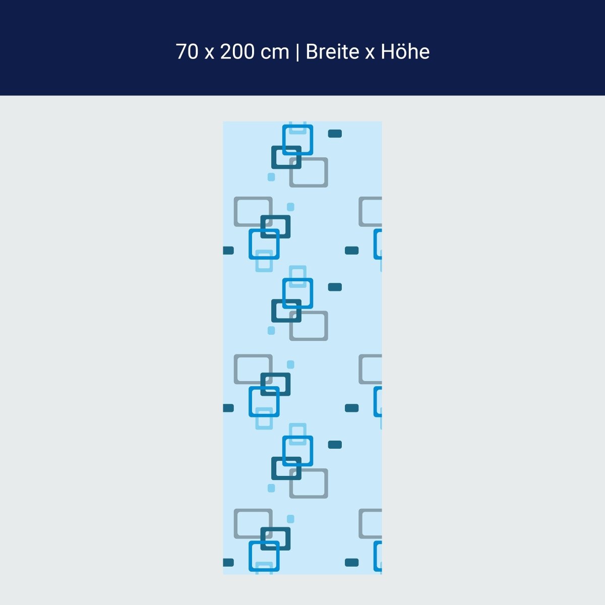 Duschwand Retrokästchen hellblau Muster M0103 Duschwand Retrokästchen hellblau Muster M0103