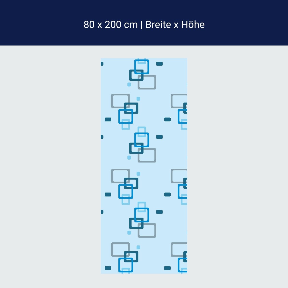 Duschwand Retrokästchen hellblau Muster M0103 Duschwand Retrokästchen hellblau Muster M0103