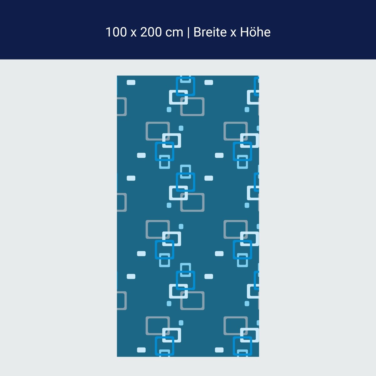 Duschwand Retrokästchen dunkelblau Muster M0104 Duschwand Retrokästchen dunkelblau Muster M0104