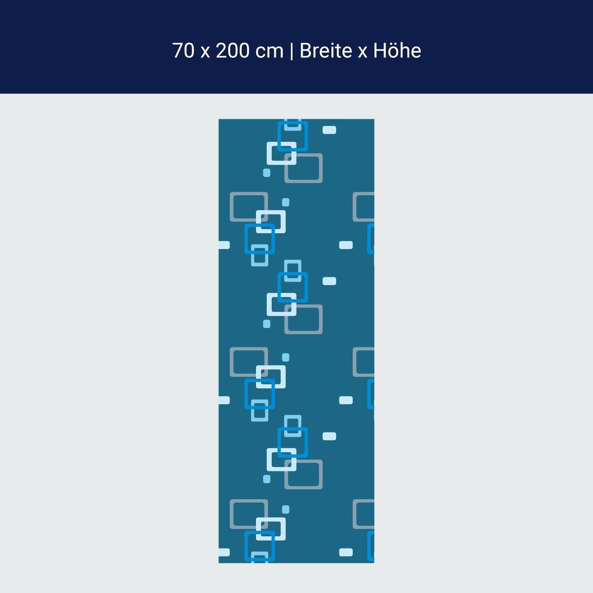 Duschwand Retrokästchen dunkelblau Muster M0104 Duschwand Retrokästchen dunkelblau Muster M0104