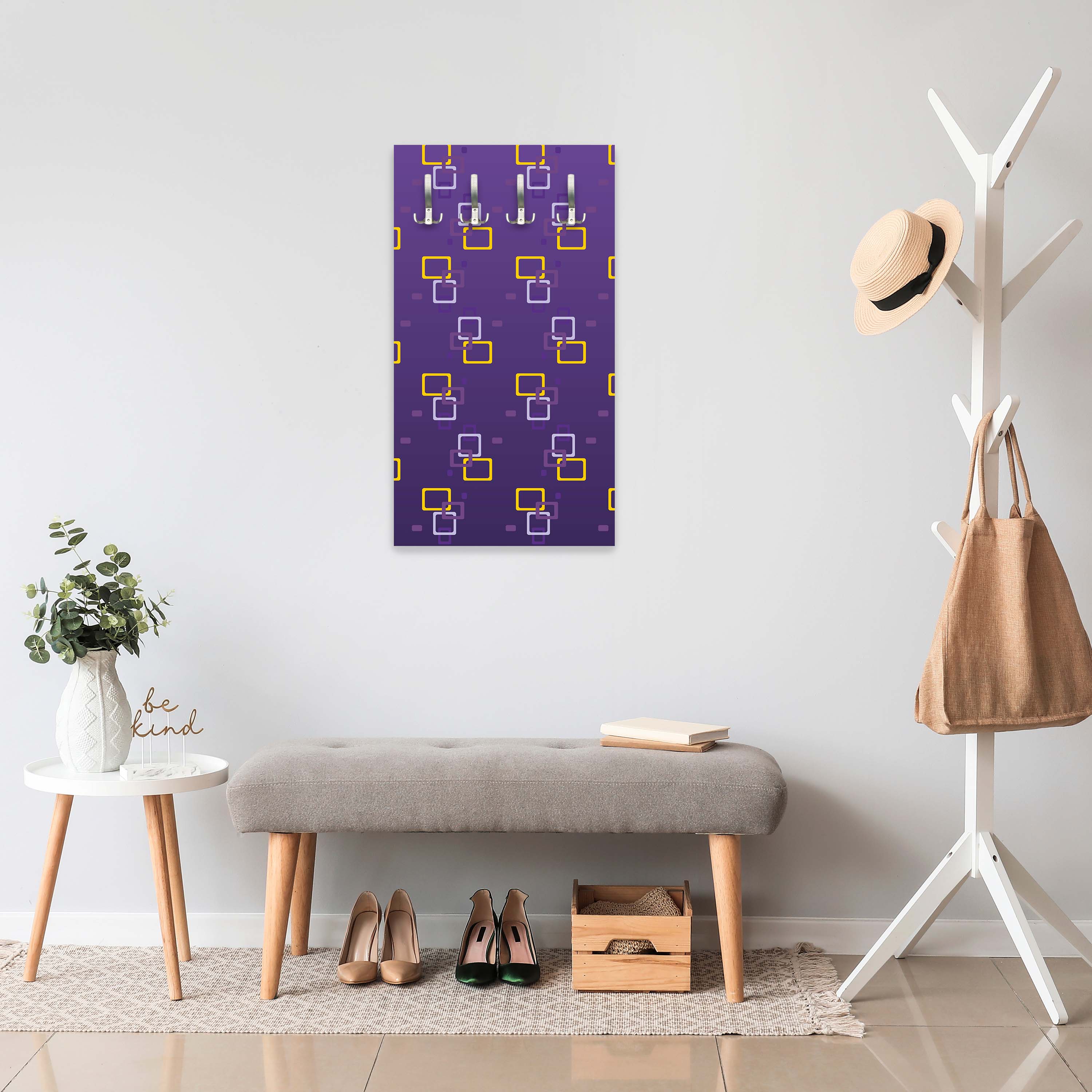 Garderobe Retrokästchen Lila Muster M0107 entdecken - Bild 3 Garderobe Retrokästchen Lila Muster M0107 entdecken - Bild 3