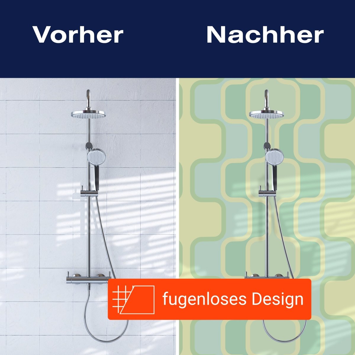 Duschwand Retromuster Pastellgrün Muster M0109 entdecken - Bild 9 Duschwand Retromuster Pastellgrün Muster M0109 entdecken - Bild 9