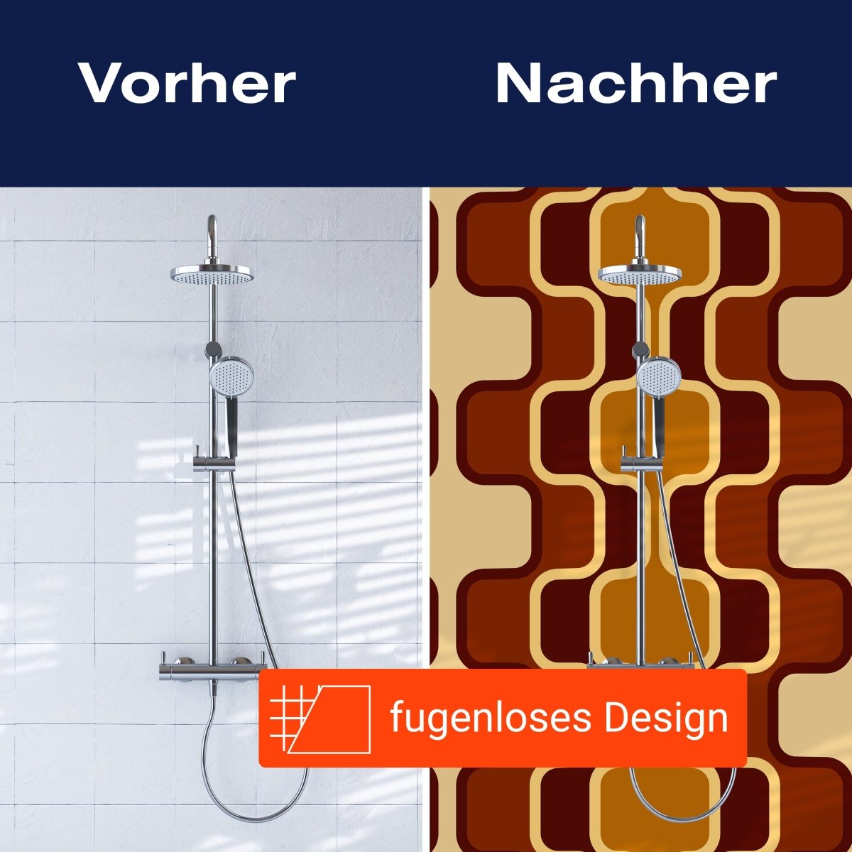 Duschwand Retromuster Braun Muster M0110 entdecken - Bild 9 Duschwand Retromuster Braun Muster M0110 entdecken - Bild 9