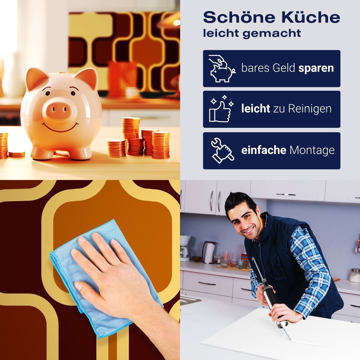 Küchenrückwand Retromuster Braun Muster M0110 entdecken - Bild 7 Küchenrückwand Retromuster Braun Muster M0110 entdecken - Bild 7