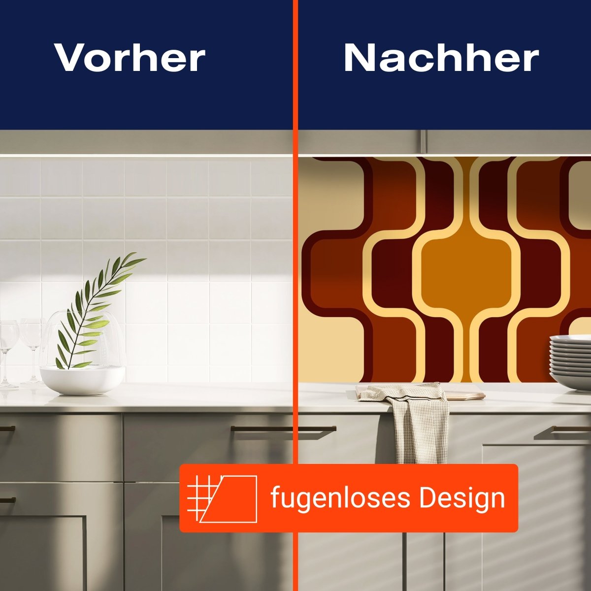 Küchenrückwand Retromuster Braun Muster M0110 entdecken - Bild 9 Küchenrückwand Retromuster Braun Muster M0110 entdecken - Bild 9