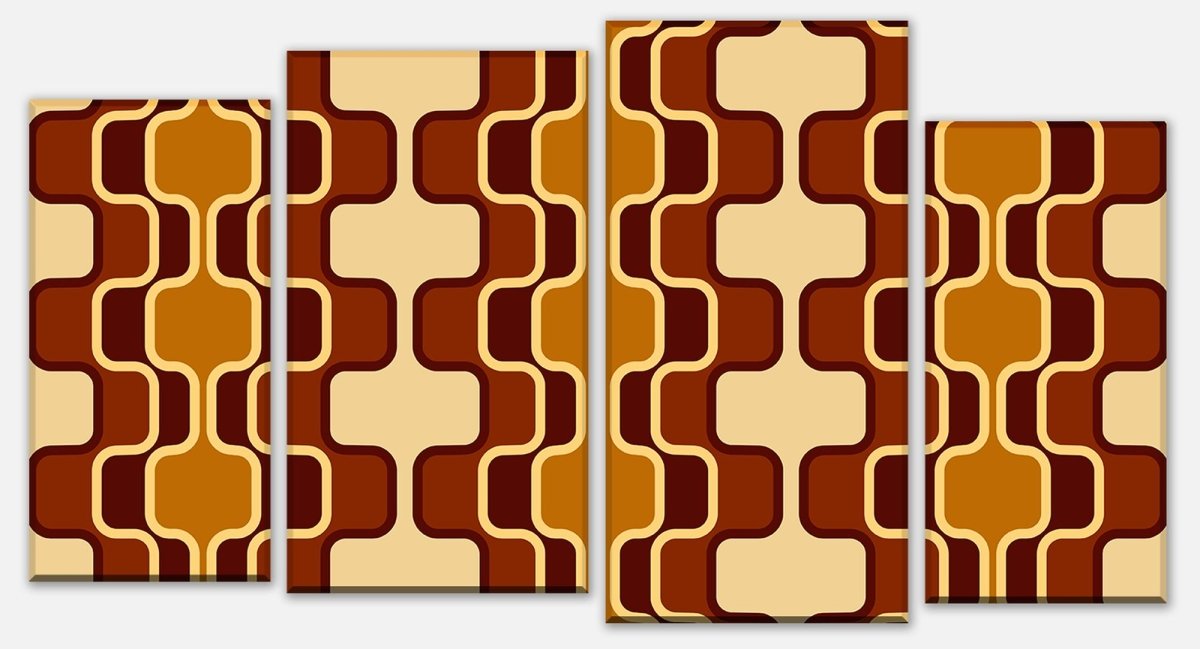 Leinwandbild Mehrteiler Retromuster Braun Muster M0110 Leinwandbild Mehrteiler Retromuster Braun Muster M0110