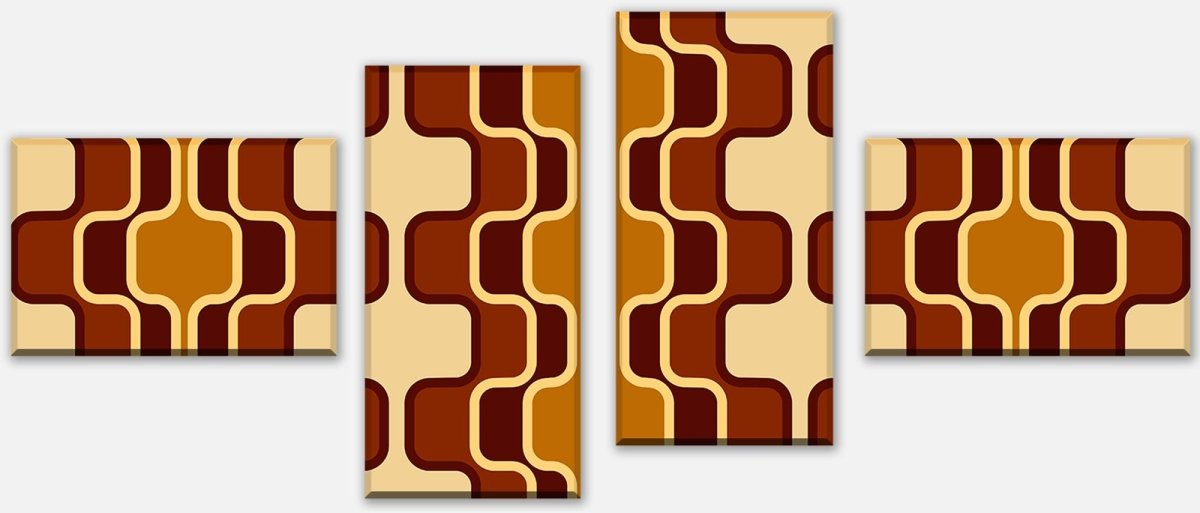 Leinwandbild Mehrteiler Retromuster Braun Muster M0110 Leinwandbild Mehrteiler Retromuster Braun Muster M0110