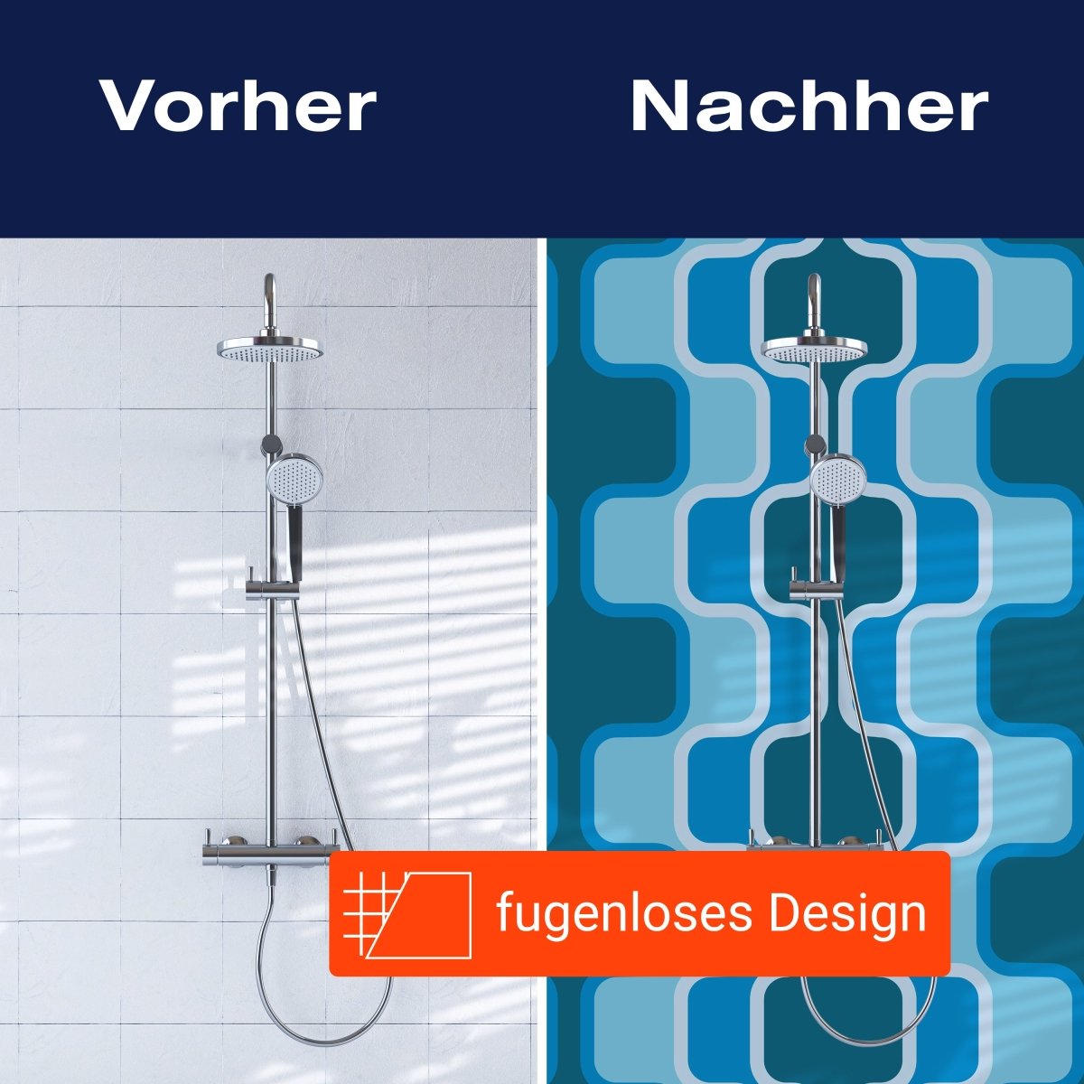 Duschwand Retromuster Blau Muster M0111 entdecken - Bild 9 Duschwand Retromuster Blau Muster M0111 entdecken - Bild 9