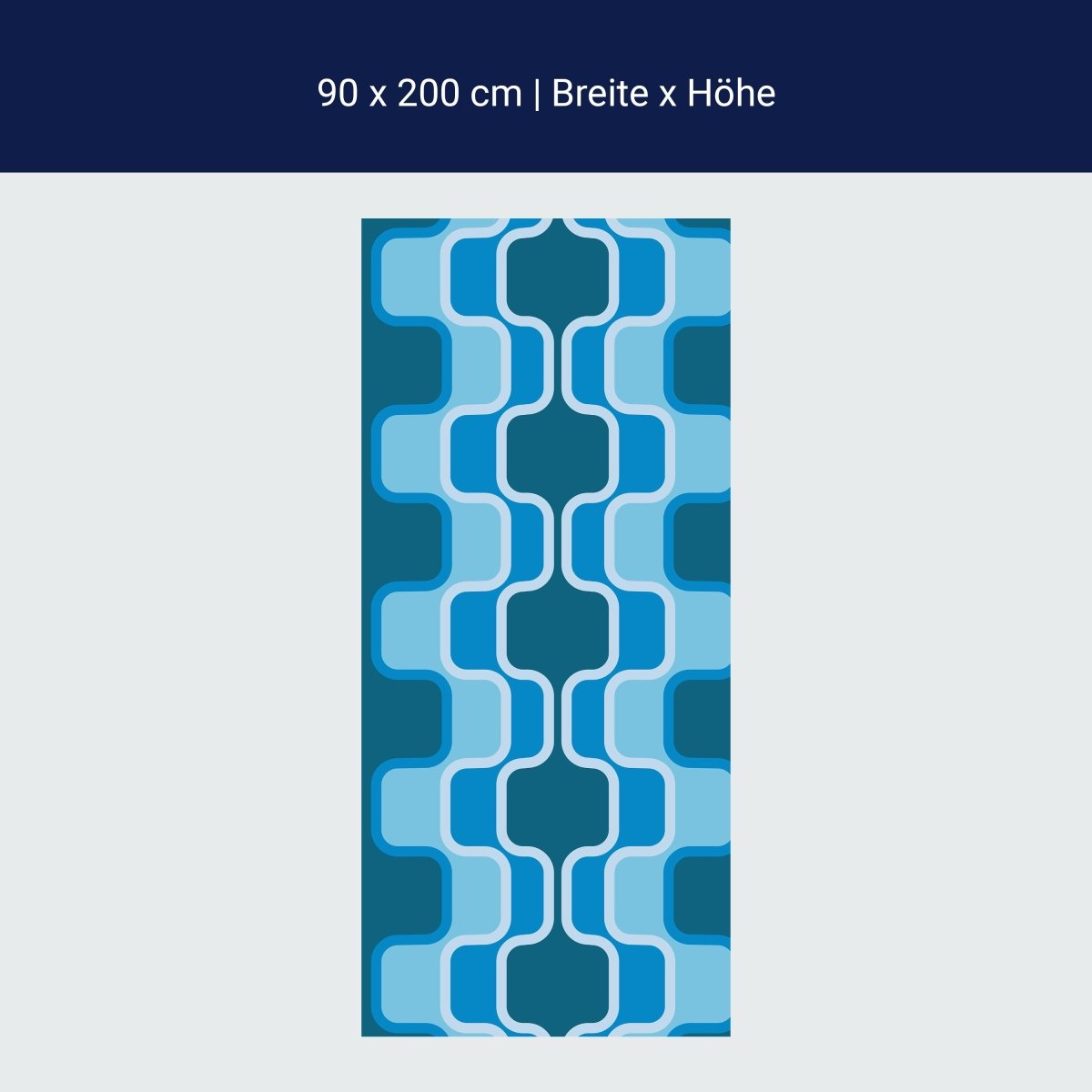 Duschwand Retromuster Blau Muster M0111 Duschwand Retromuster Blau Muster M0111