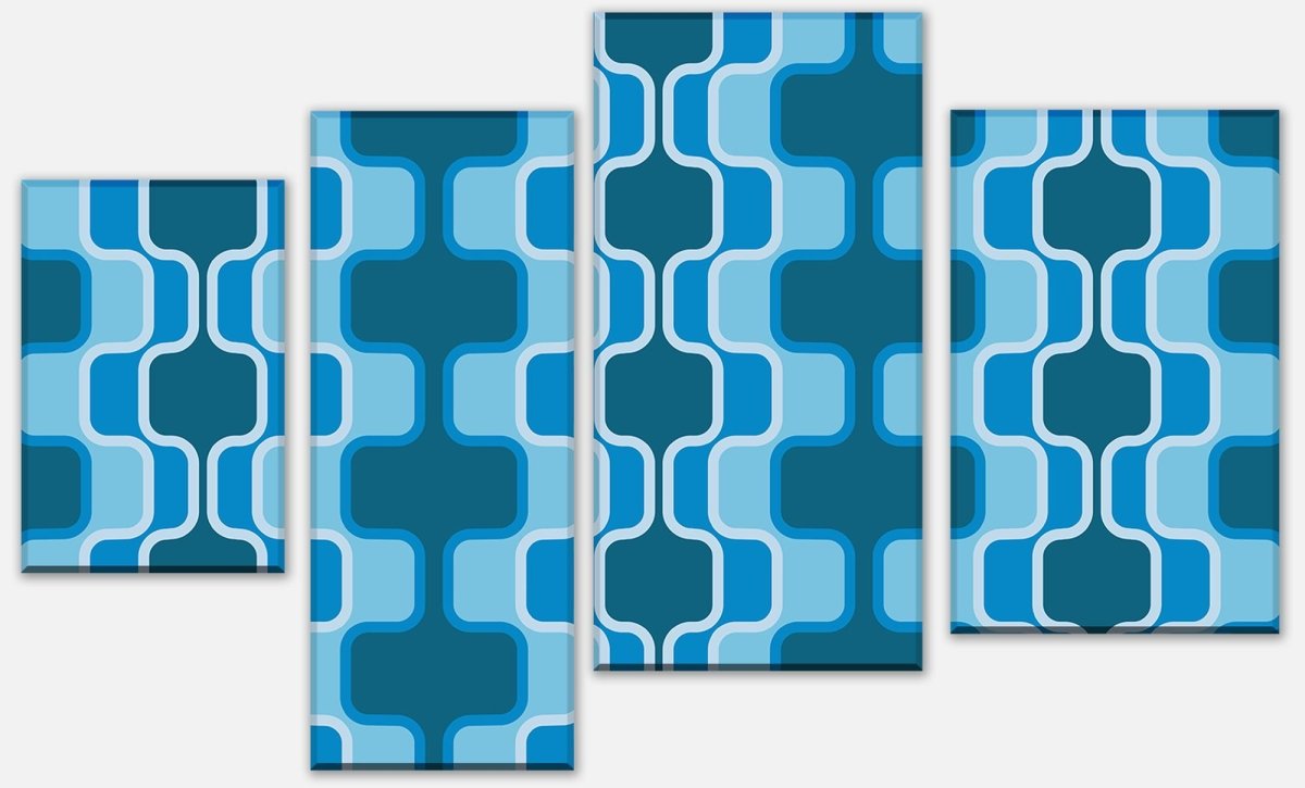 Leinwandbild Mehrteiler Retromuster Blau Muster M0111 Leinwandbild Mehrteiler Retromuster Blau Muster M0111