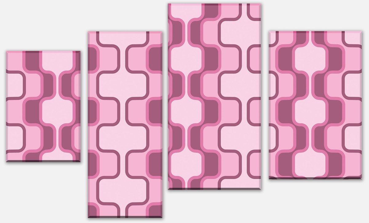 Leinwandbild Mehrteiler Retromuster Pink Muster M0112 Leinwandbild Mehrteiler Retromuster Pink Muster M0112