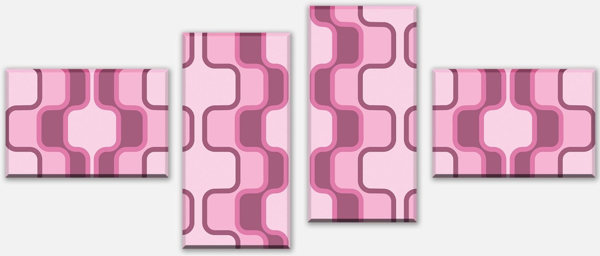 Leinwandbild Mehrteiler Retromuster Pink Muster M0112 Leinwandbild Mehrteiler Retromuster Pink Muster M0112