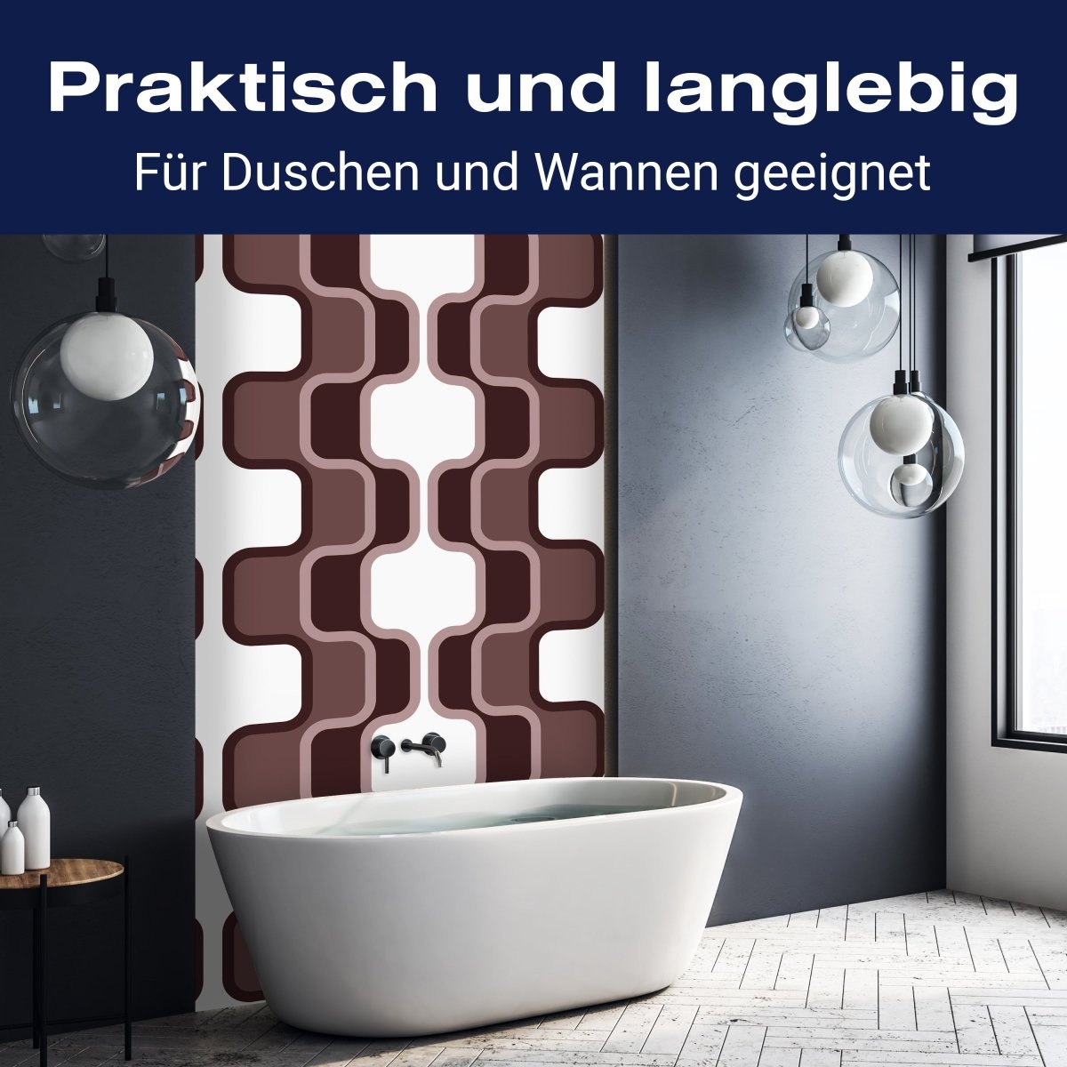 Duschwand Retromuster Coffee Muster M0113 entdecken - Bild 3 Duschwand Retromuster Coffee Muster M0113 entdecken - Bild 3