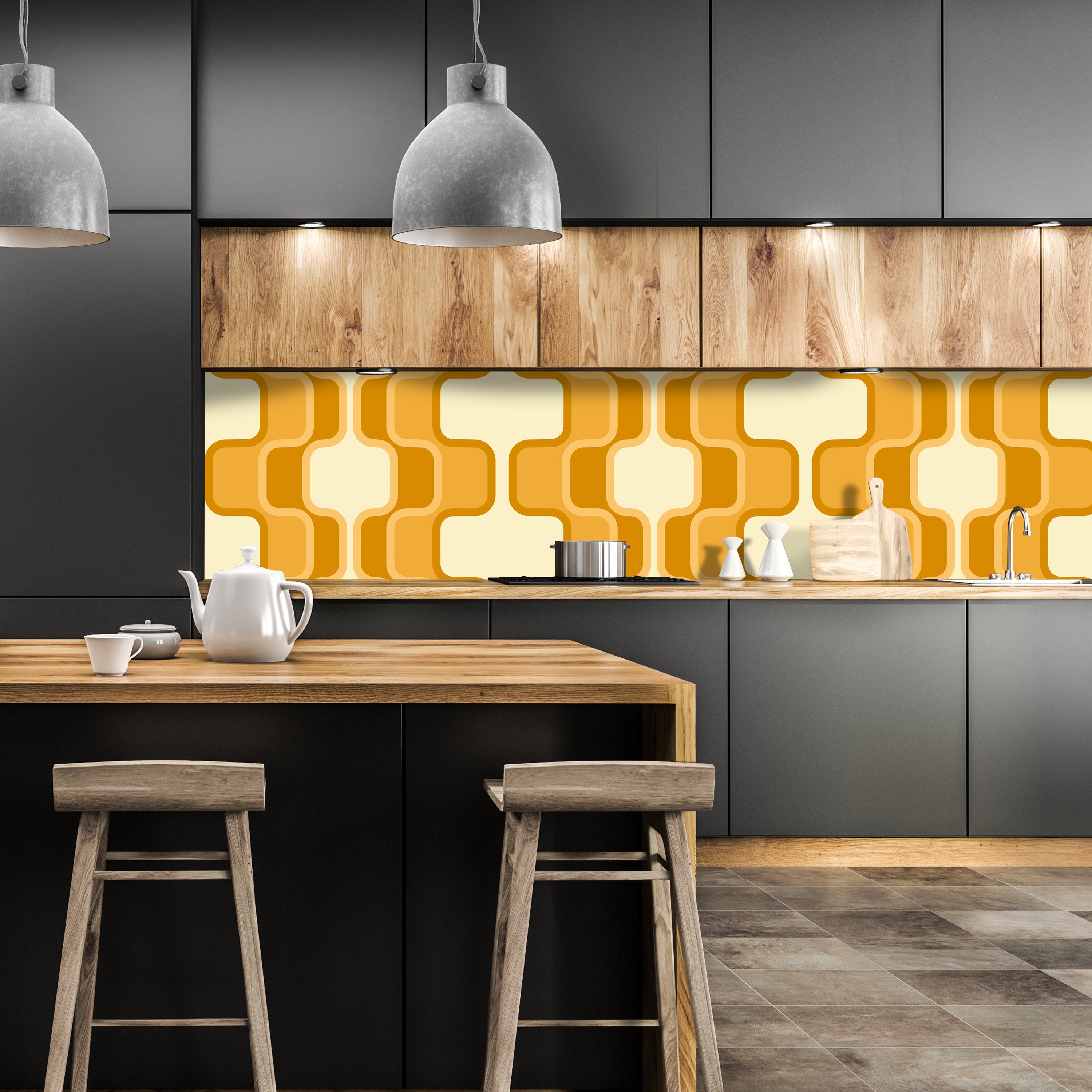 Küchenrückwand Retromuster Sonnengelb Muster M0114 entdecken - Bild 1 Küchenrückwand Retromuster Sonnengelb Muster M0114 entdecken - Bild 1