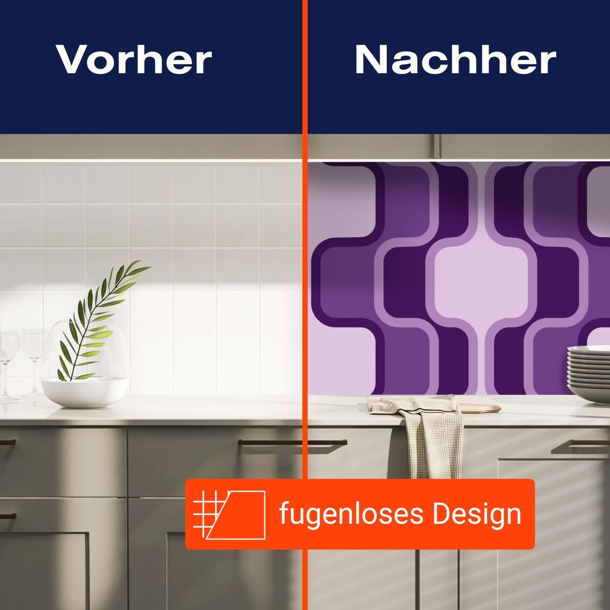 Küchenrückwand Retromuster Violett Muster M0115 entdecken - Bild 9 Küchenrückwand Retromuster Violett Muster M0115 entdecken - Bild 9