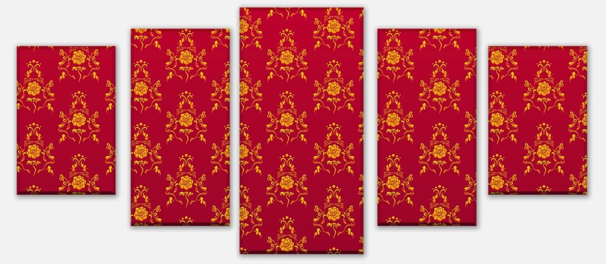 Leinwandbild Mehrteiler Barock Rot Muster M0119 entdecken - Bild 1 Leinwandbild Mehrteiler Barock Rot Muster M0119 entdecken - Bild 1