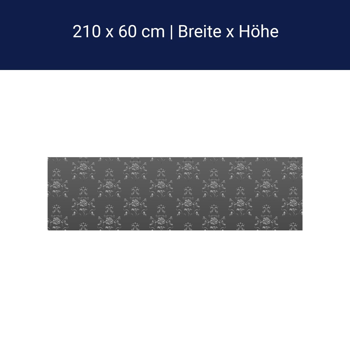 Küchenrückwand Barock Schwarzgrau Muster M0122 Küchenrückwand Barock Schwarzgrau Muster M0122