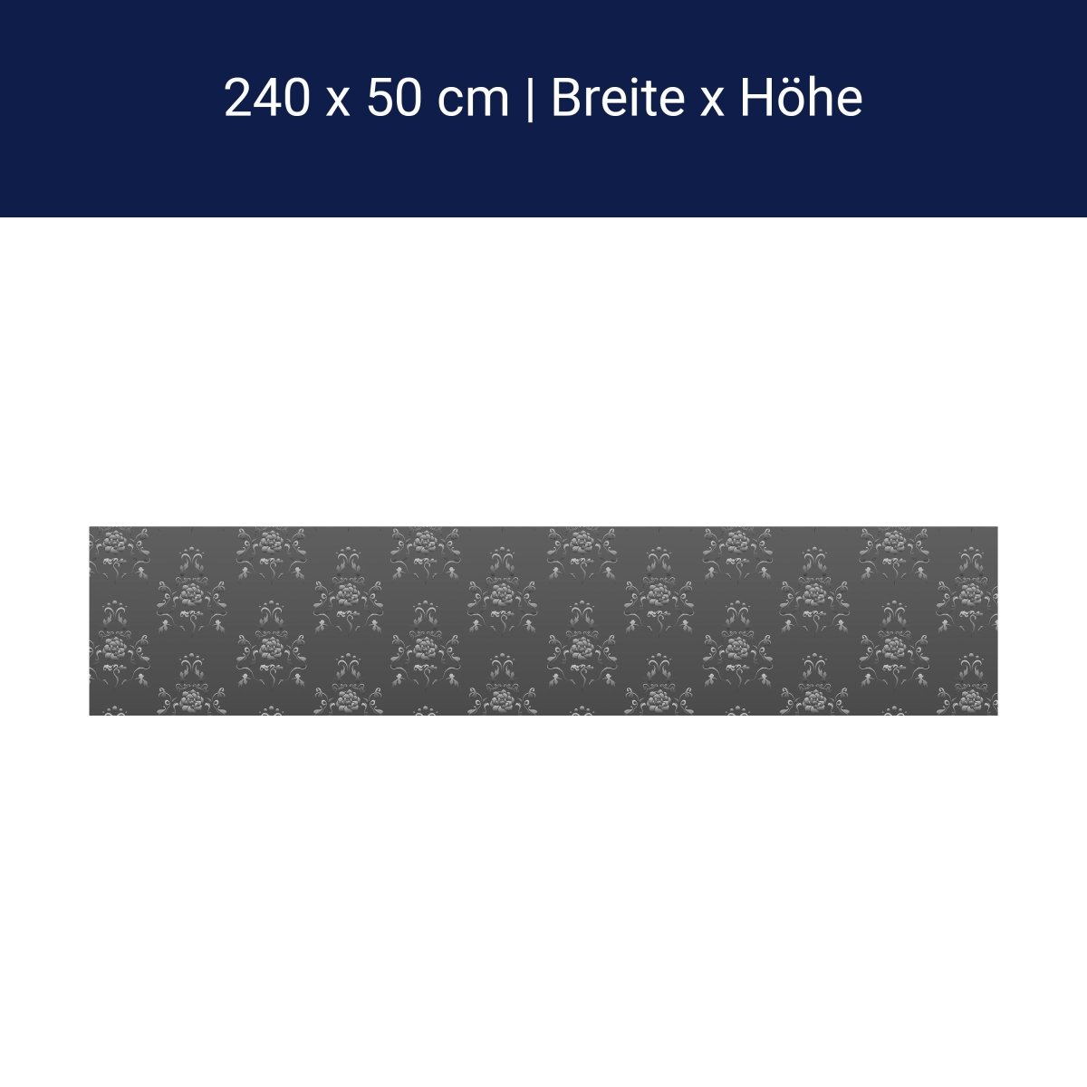 Küchenrückwand Barock Schwarzgrau Muster M0122 Küchenrückwand Barock Schwarzgrau Muster M0122