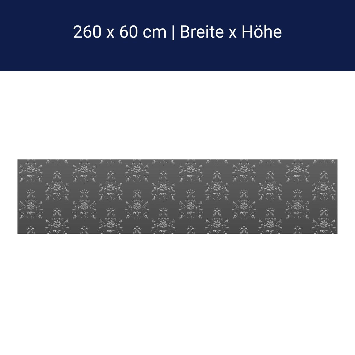 Küchenrückwand Barock Schwarzgrau Muster M0122 Küchenrückwand Barock Schwarzgrau Muster M0122