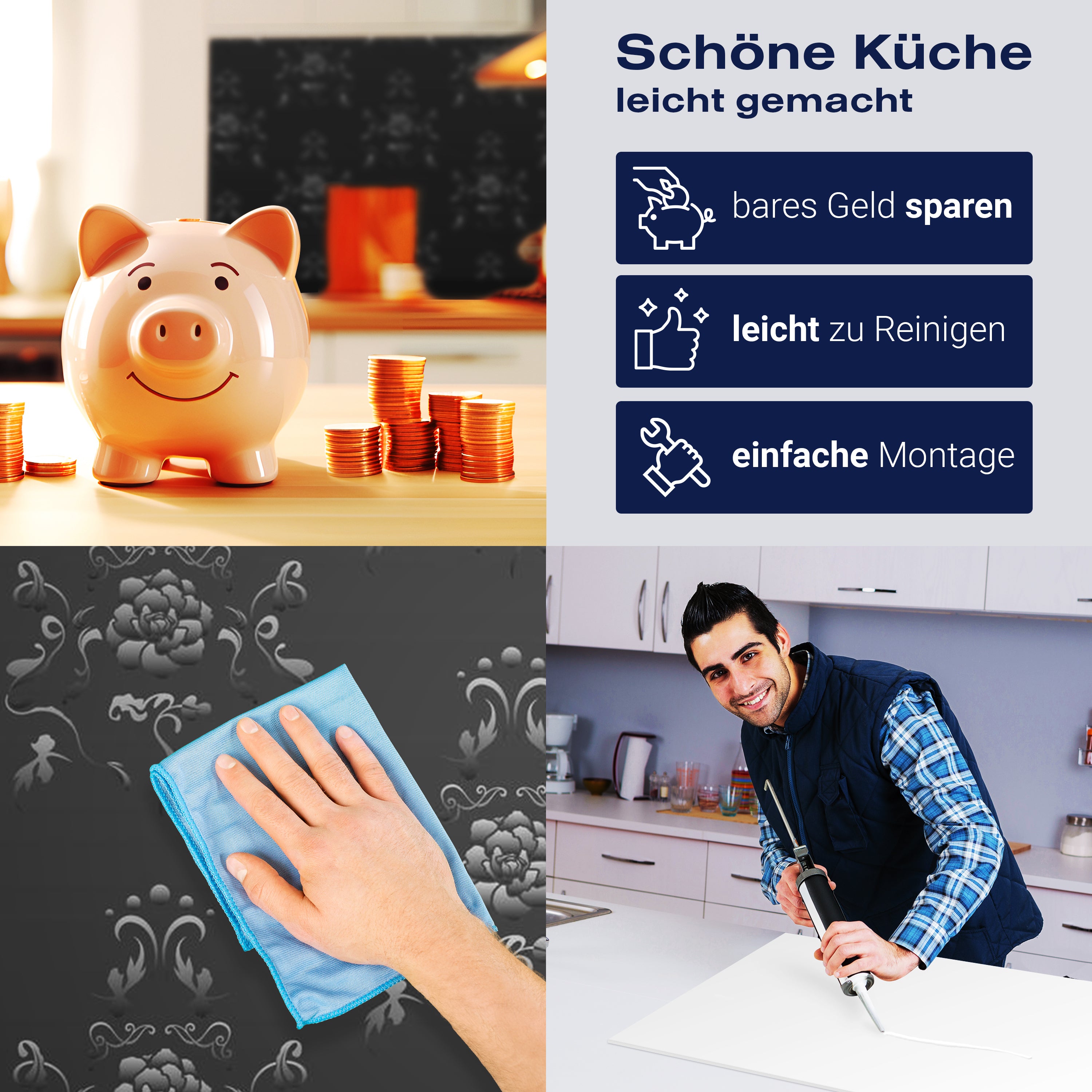 Küchenrückwand Barock Schwarzgrau Muster M0122 entdecken - Bild 7 Küchenrückwand Barock Schwarzgrau Muster M0122 entdecken - Bild 7