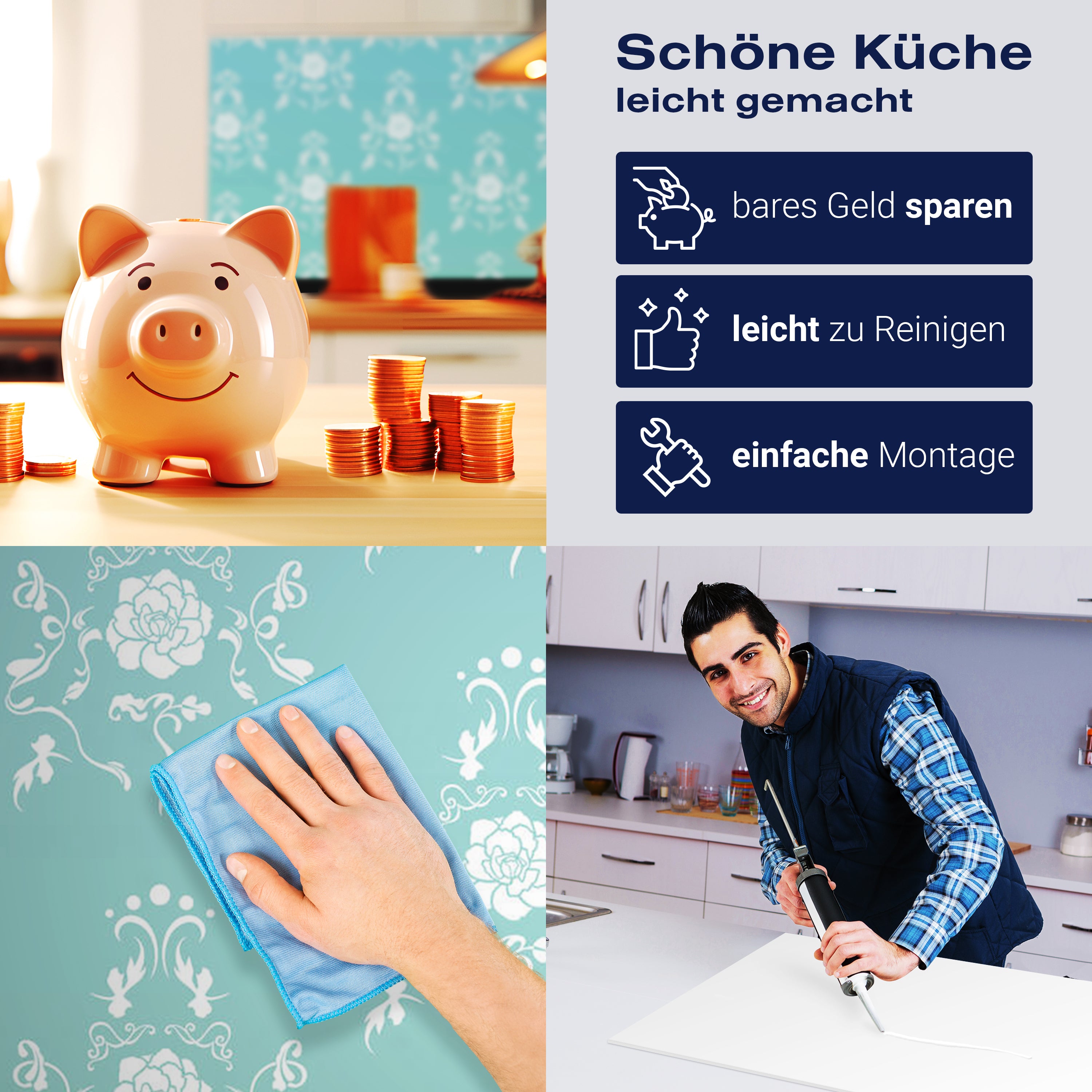 Küchenrückwand Barock Türkis Muster M0124 entdecken - Bild 7 Küchenrückwand Barock Türkis Muster M0124 entdecken - Bild 7