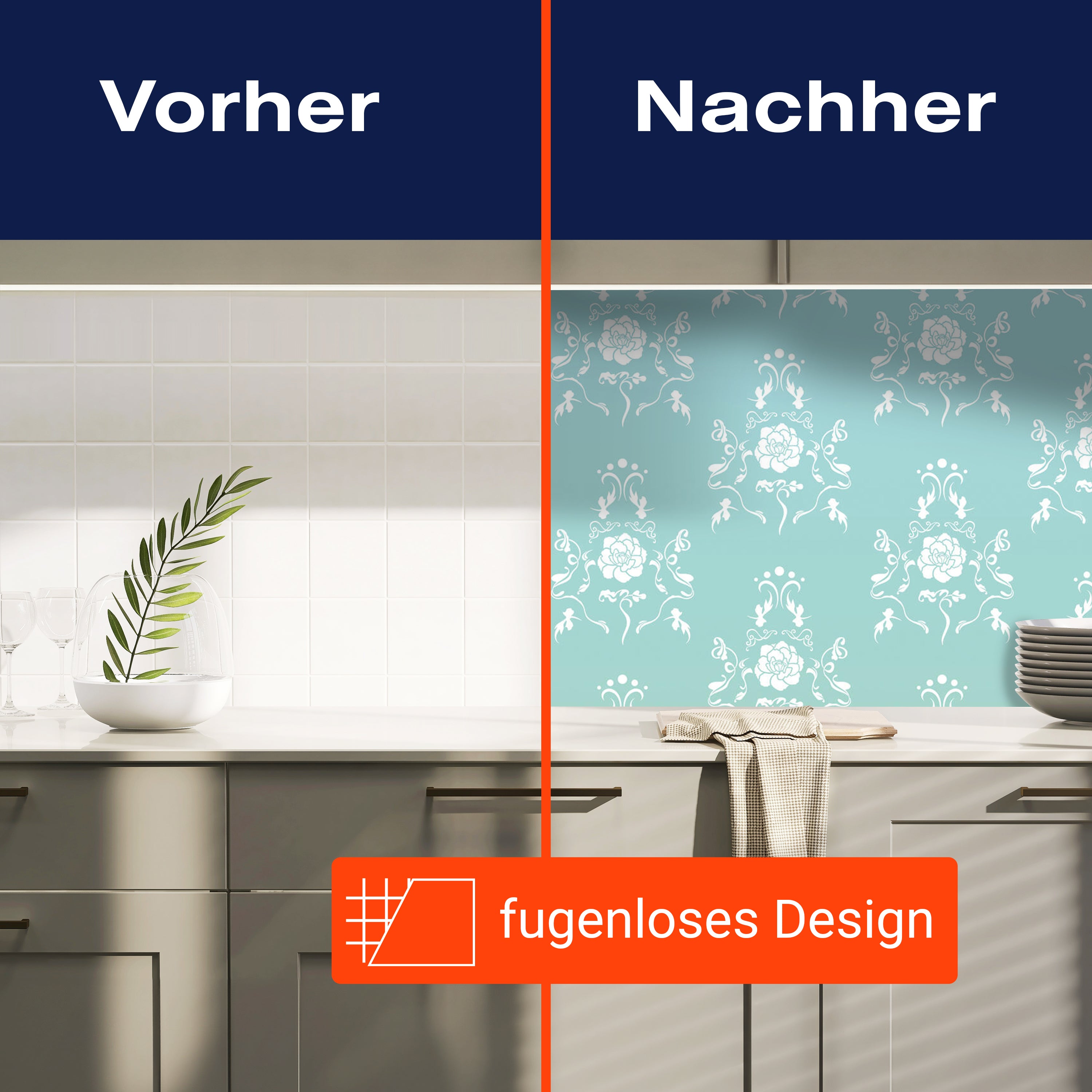 Küchenrückwand Barock Türkis Muster M0124 entdecken - Bild 9 Küchenrückwand Barock Türkis Muster M0124 entdecken - Bild 9