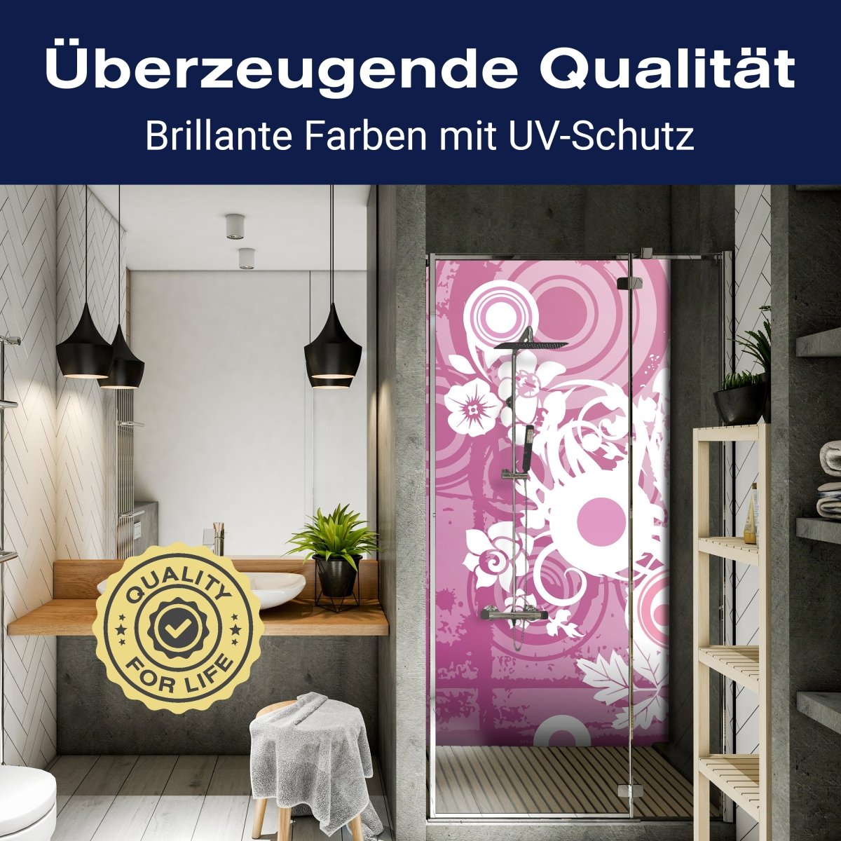 Duschwand Yvonne Blüten M0131 entdecken - Bild 2 Duschwand Yvonne Blüten M0131 entdecken - Bild 2