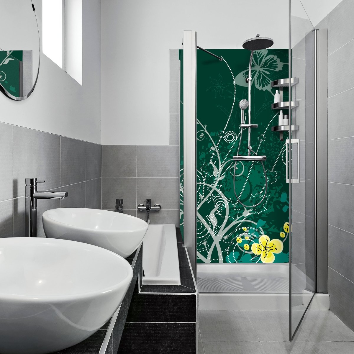 Duschwand Romina Floral M0170 entdecken - Bild 1 Duschwand Romina Floral M0170 entdecken - Bild 1