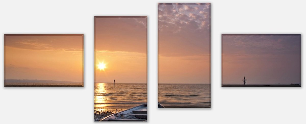 Leinwandbild Mehrteiler Meer mit Boot M0173 Leinwandbild Mehrteiler Meer mit Boot M0173