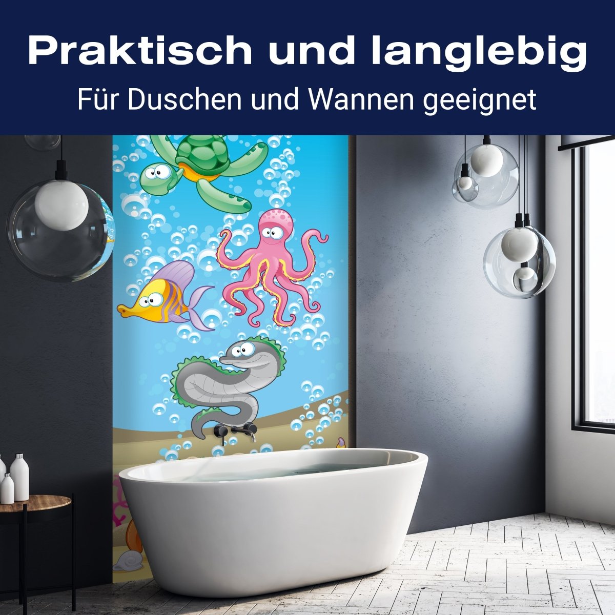 Duschwand Unterwassertiere Kinder M0176 entdecken - Bild 3 Duschwand Unterwassertiere Kinder M0176 entdecken - Bild 3