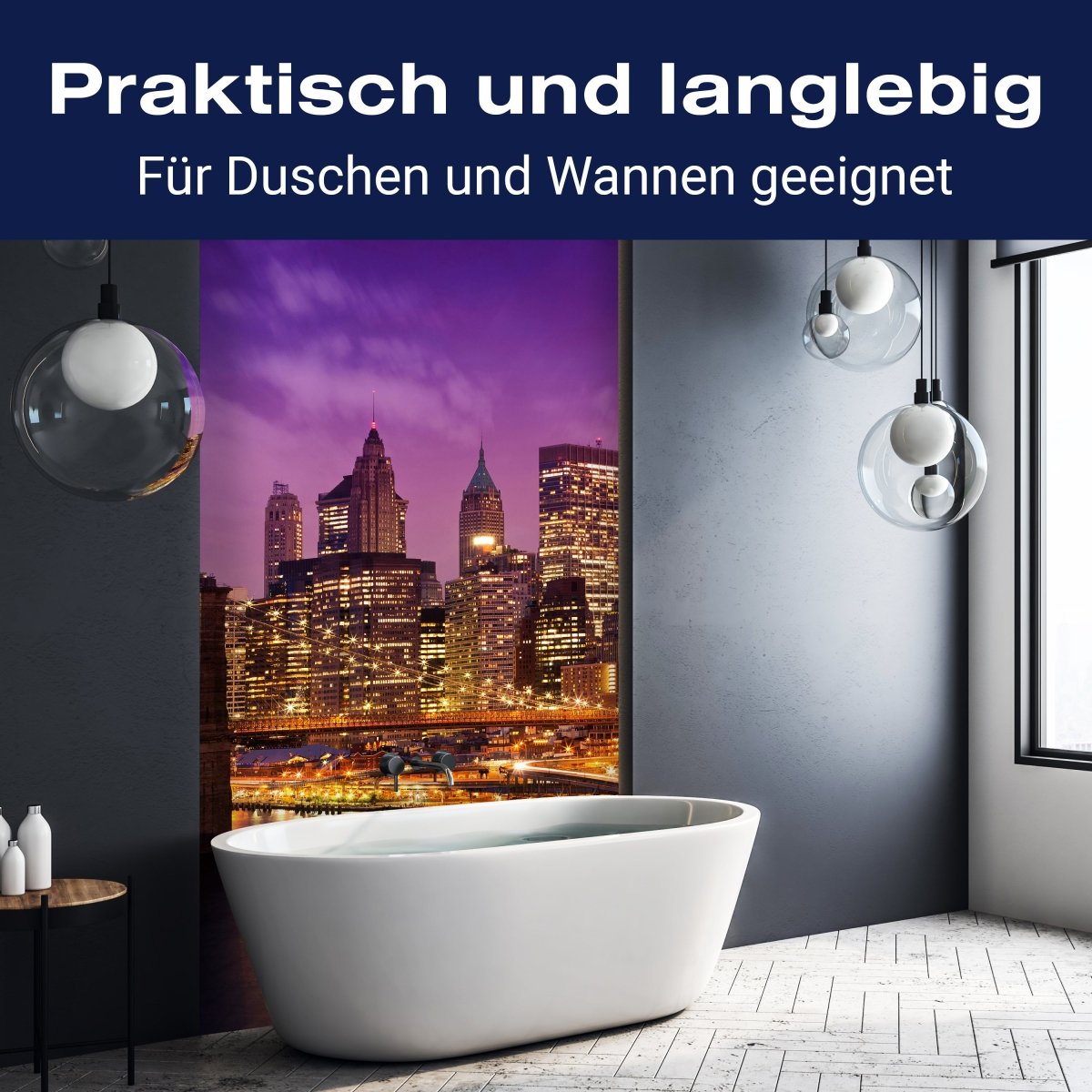 Duschwand New York bei Nacht M0178 entdecken - Bild 3 Duschwand New York bei Nacht M0178 entdecken - Bild 3
