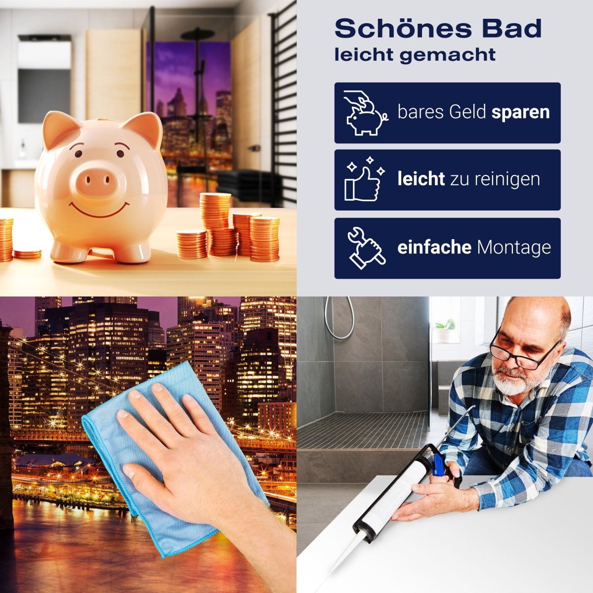 Duschwand New York bei Nacht M0178 entdecken - Bild 7 Duschwand New York bei Nacht M0178 entdecken - Bild 7