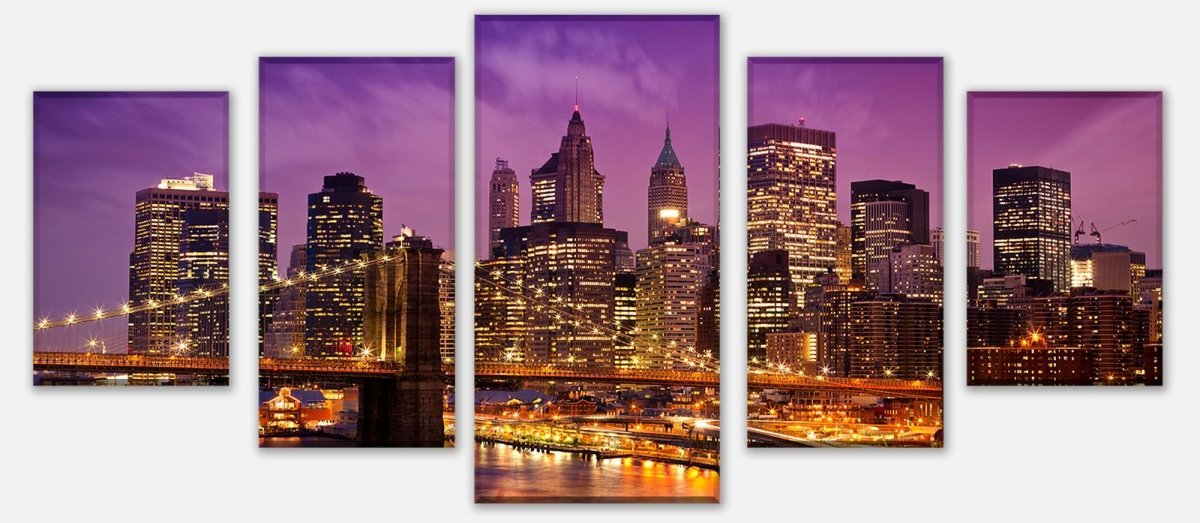 Leinwandbild Mehrteiler New York bei Nacht M0178 entdecken - Bild 1 Leinwandbild Mehrteiler New York bei Nacht M0178 entdecken - Bild 1