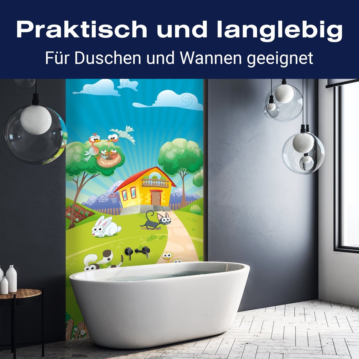 Duschwand lustige Haustiere Kinder M0179 entdecken - Bild 3 Duschwand lustige Haustiere Kinder M0179 entdecken - Bild 3