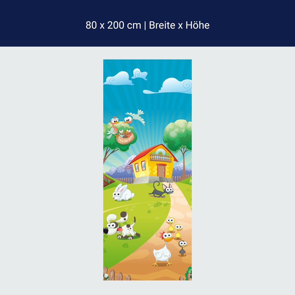 Duschwand lustige Haustiere Kinder M0179 Duschwand lustige Haustiere Kinder M0179