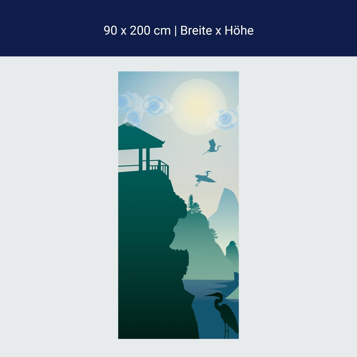 Duschwand chinesische Landschaft Natur M0181 Duschwand chinesische Landschaft Natur M0181