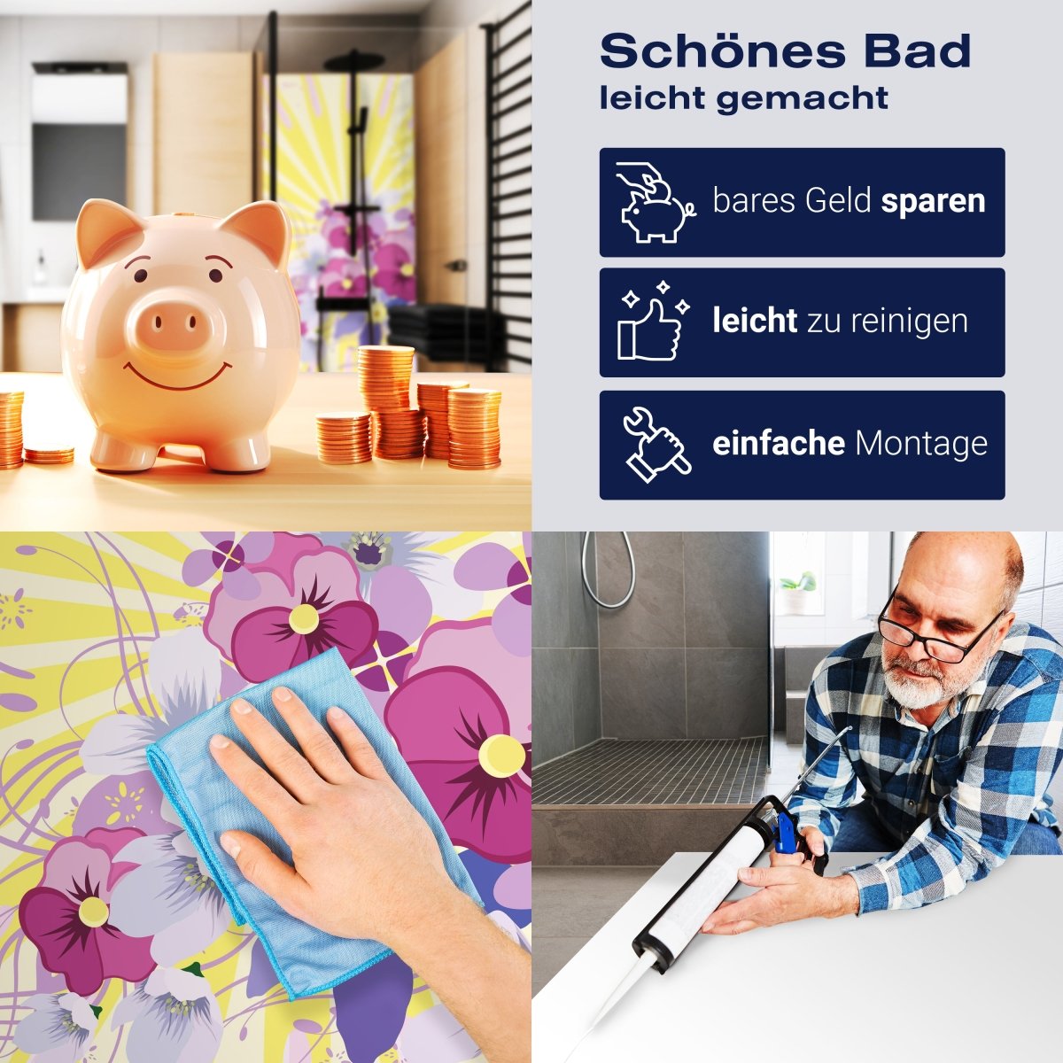 Duschwand Helena Floral M0185 entdecken - Bild 7 Duschwand Helena Floral M0185 entdecken - Bild 7