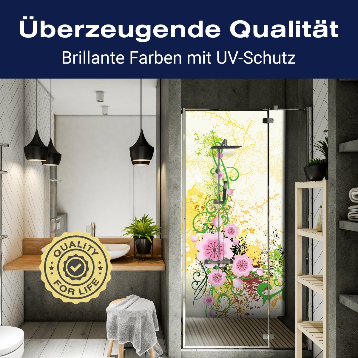 Duschwand Luca Floral M0189 entdecken - Bild 2 Duschwand Luca Floral M0189 entdecken - Bild 2