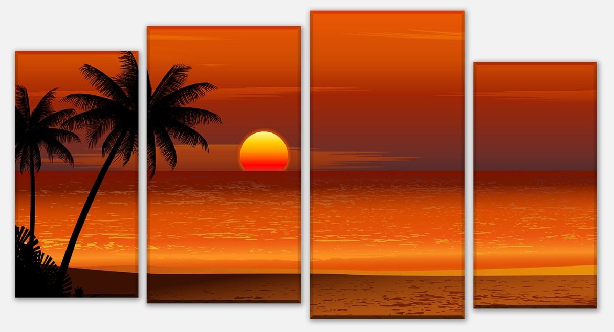 Leinwandbild Mehrteiler Beach Sunset M0195 Leinwandbild Mehrteiler Beach Sunset M0195