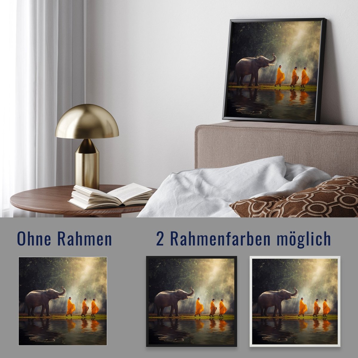 wandmotiv24 Poster, Poster - Elefant, Mönche, Wasser - M0224 - Bild 4 wandmotiv24 Poster, Poster - Elefant, Mönche, Wasser - M0224 - Bild 4